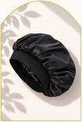JBcurls Satin Hair bonnet / satijnen slaapmuts zwart