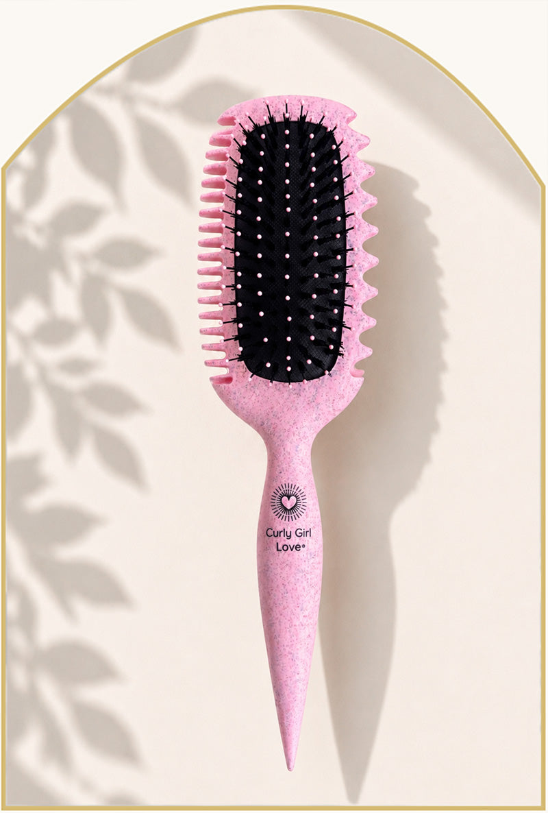 NEW Curly Girl Love Small Clump Brush CREATE VOLUME bioplastic sugarcane pink