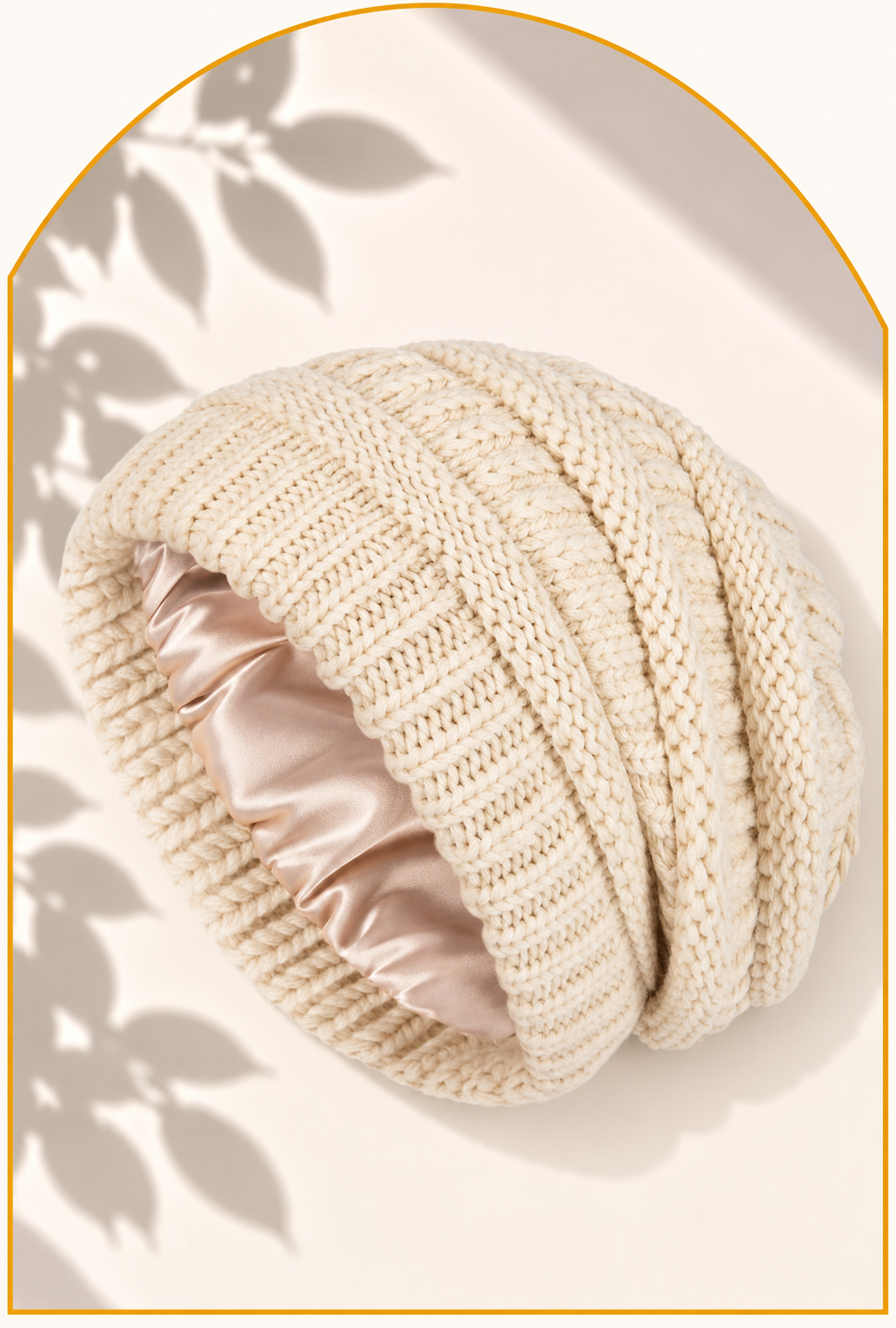 Winter Muts Beanie Satijnen voering beige / oat